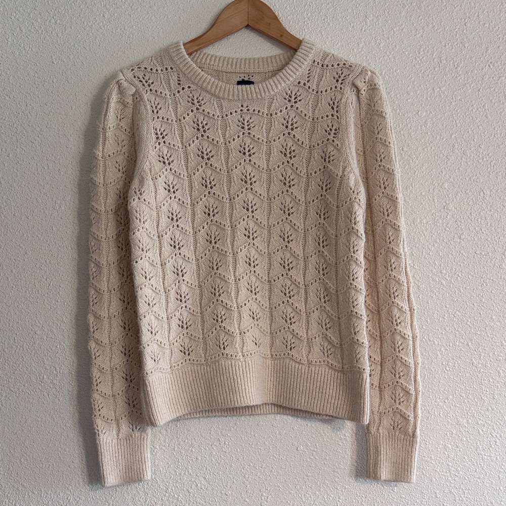 Gap Pointelle Sweater Feminine Scandi Girl Whimsy Dainty - Picture 2 of 6